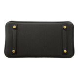 【6ga0154-g】エルメス ハンドバッグ バーキン25 トゴ ブラック ゴールド金具 G刻印【中古】レディース
