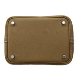【6ga0156-h】エルメス ハンドバッグ ピコタンロックPM トリヨンクレマンス エトゥープ シルバー金具 K刻印【中古】レディース