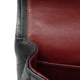【6ga0157-h】シャネル ショルダーバッグ マトラッセ Wフラップ Wチェーン ラムスキン ブラック ゴールド金具【中古】レディース