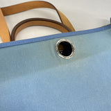 【6ga0175】エルメス ハンドバッグ エールバッグジップPM トワルオフィシエ ブルー シルバー金具 □O刻印 2wayバッグ【中古】レディース
