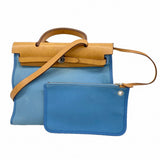 【6ga0175】エルメス ハンドバッグ エールバッグジップPM トワルオフィシエ ブルー シルバー金具 □O刻印 2wayバッグ【中古】レディース