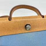 【6ga0175】エルメス ハンドバッグ エールバッグジップPM トワルオフィシエ ブルー シルバー金具 □O刻印 2wayバッグ【中古】レディース