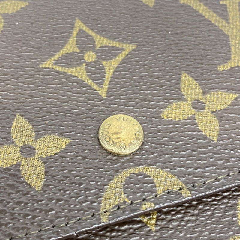 【6ga0182】ルイヴィトン 三つ折り長財布 モノグラム ポシェットパスポール M60135 ブラウン【中古】レディース