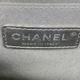 【6ga0191-k】シャネル ショルダーバッグ ボーイシャネル チェーンショルダー パテントレザー ブラック シルバー金具【中古】レディース