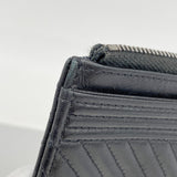 【6ga0193-k】シャネル 長財布 ボーイシャネル/Vステッチ ラムスキン ブラック シルバー金具【中古】レディース