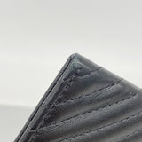 【6ga0193-k】シャネル 長財布 ボーイシャネル/Vステッチ ラムスキン ブラック シルバー金具【中古】レディース