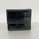 【6ga0210】シャネル 三つ折り財布 パテントレザー ブラック シルバー金具【中古】レディース