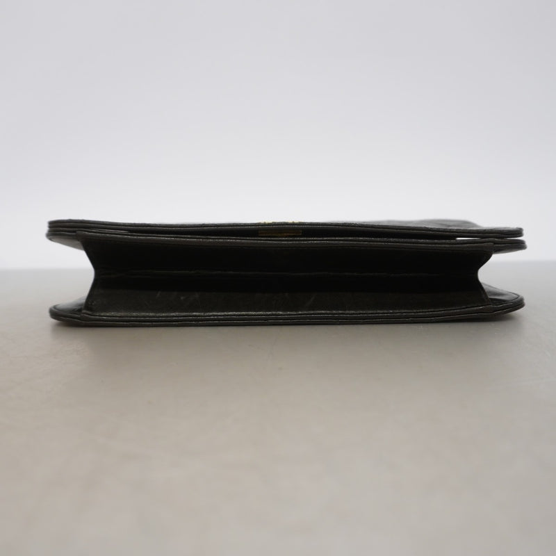 【6ga0211】シャネル ショルダーバッグ マトラッセ チェーンショルダー ラムスキン ブラック ゴールド金具【中古】レディース