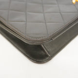 【6ga0211】シャネル ショルダーバッグ マトラッセ チェーンショルダー ラムスキン ブラック ゴールド金具【中古】レディース