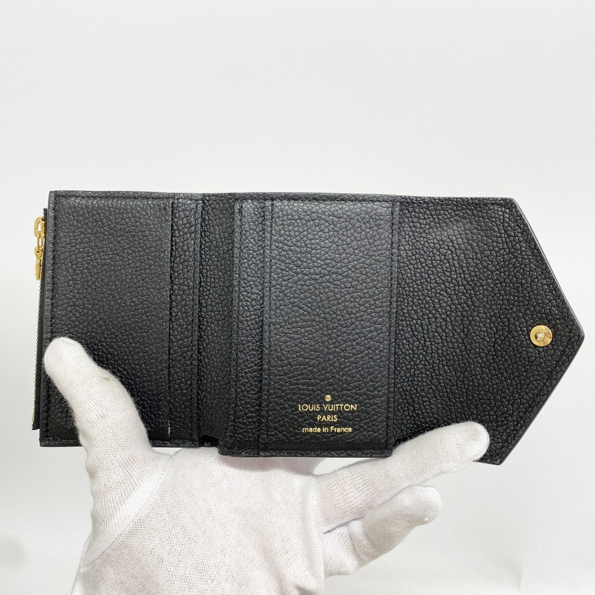 【6ga0230】ルイヴィトン 三つ折り財布 モノグラム・アンプラント ポルトフォイユゾエ M62935 ノワール【中古】レディース