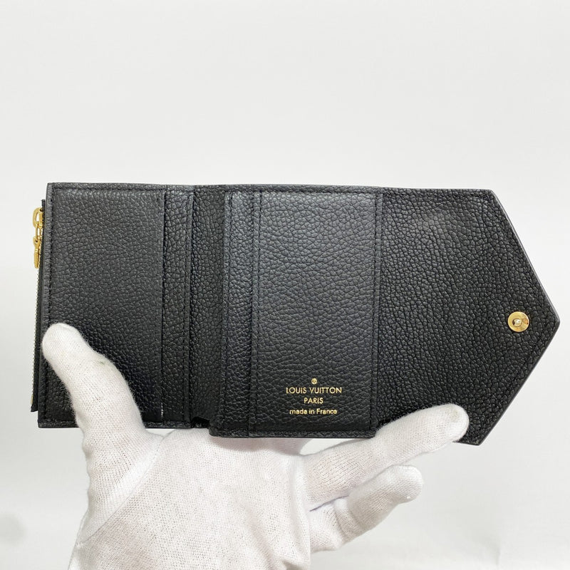 【6ga0230】ルイヴィトン 三つ折り財布 モノグラム・アンプラント ポルトフォイユゾエ M62935 ノワール【中古】レディース