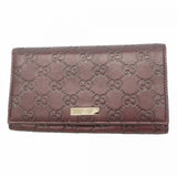 【6ga0243】グッチ 長財布 グッチシマ 244946 レザー ダークブラウン シャンパンゴールド金具【中古】レディース