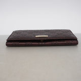 【6ga0243】グッチ 長財布 グッチシマ 244946 レザー ダークブラウン シャンパンゴールド金具【中古】レディース