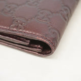 【6ga0243】グッチ 長財布 グッチシマ 244946 レザー ダークブラウン シャンパンゴールド金具【中古】レディース