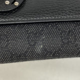 【6ga0260】グッチ 長財布 インターロッキングG 278598 デニム レザー ブラック シルバー金具【中古】レディース