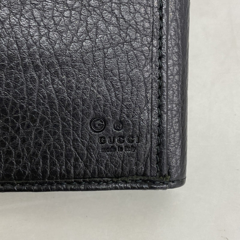 【6ga0260】グッチ 長財布 インターロッキングG 278598 デニム レザー ブラック シルバー金具【中古】レディース