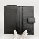 【6ga0260】グッチ 長財布 インターロッキングG 278598 デニム レザー ブラック シルバー金具【中古】レディース