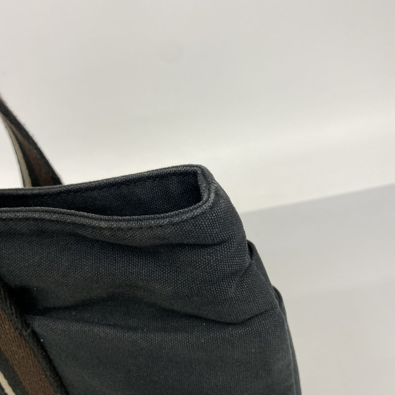 【6ga0270】エルメス トートバッグ トロカホリゾンタルMM キャンバス ブラック ブラウン シルバー金具【中古】メンズ レディース ユニセックス