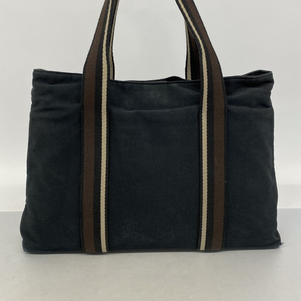 【6ga0270】エルメス トートバッグ トロカホリゾンタルMM キャンバス ブラック ブラウン シルバー金具【中古】メンズ レディース ユニセックス