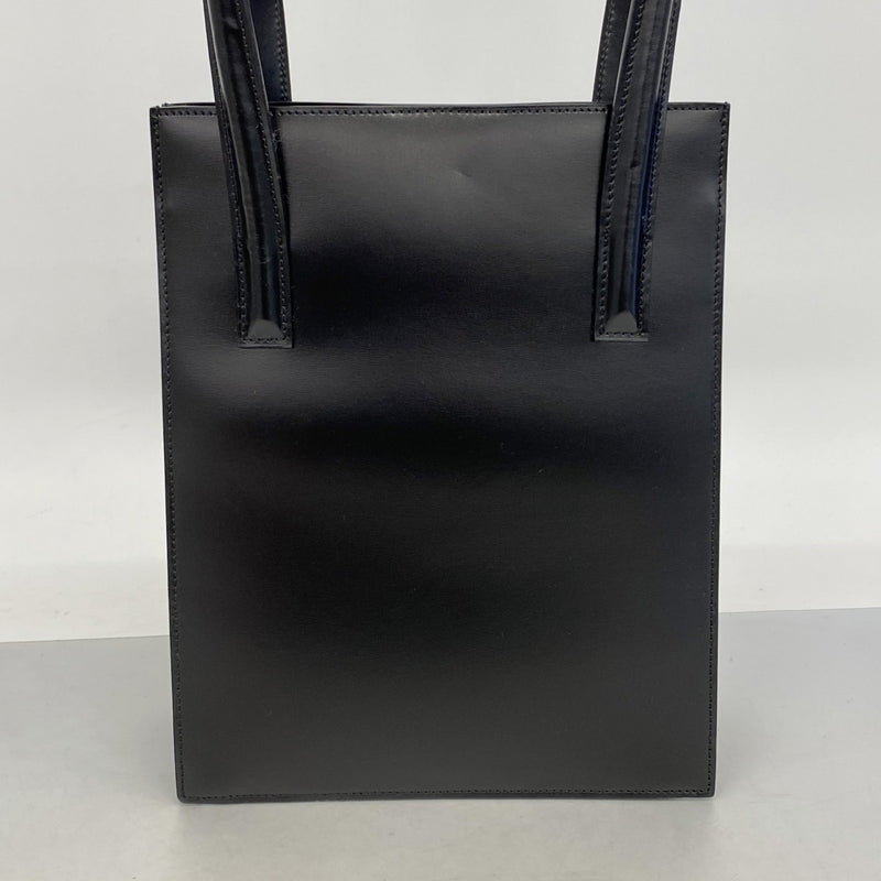 【6ga0273】カルティエ トートバッグ パンテール レザー ブラック ゴールド金具【中古】レディース
