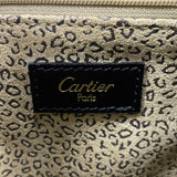【6ga0273】カルティエ トートバッグ パンテール レザー ブラック ゴールド金具【中古】レディース