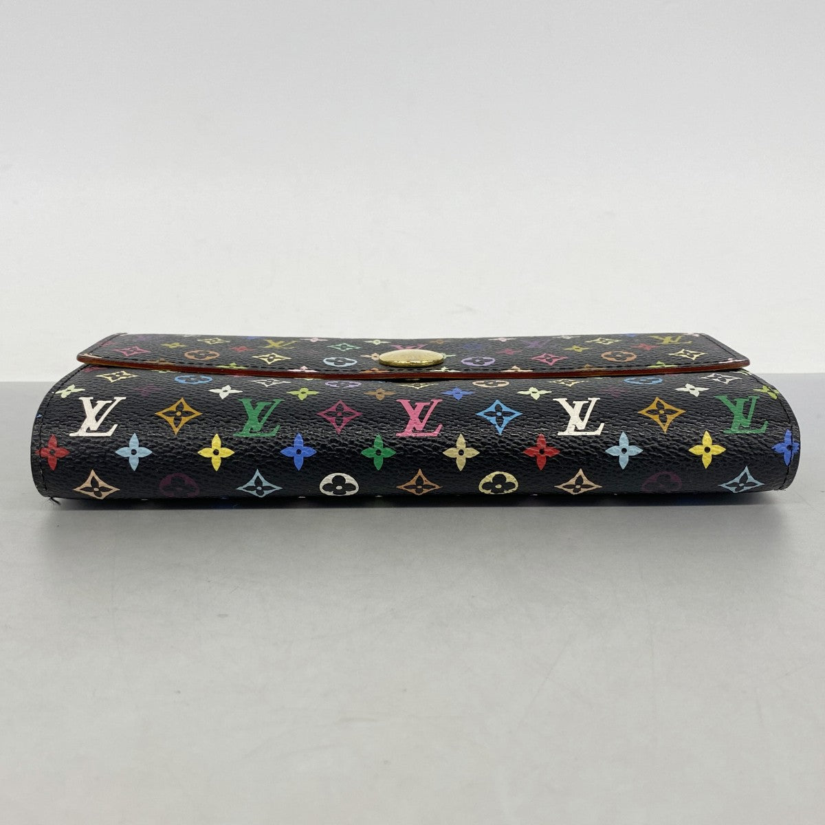 【6ga0278】ルイヴィトン 長財布 モノグラム・マルチカラー ポルトフォイユサラ M93748 ノワール/ピスタッシュ【中古】レディース