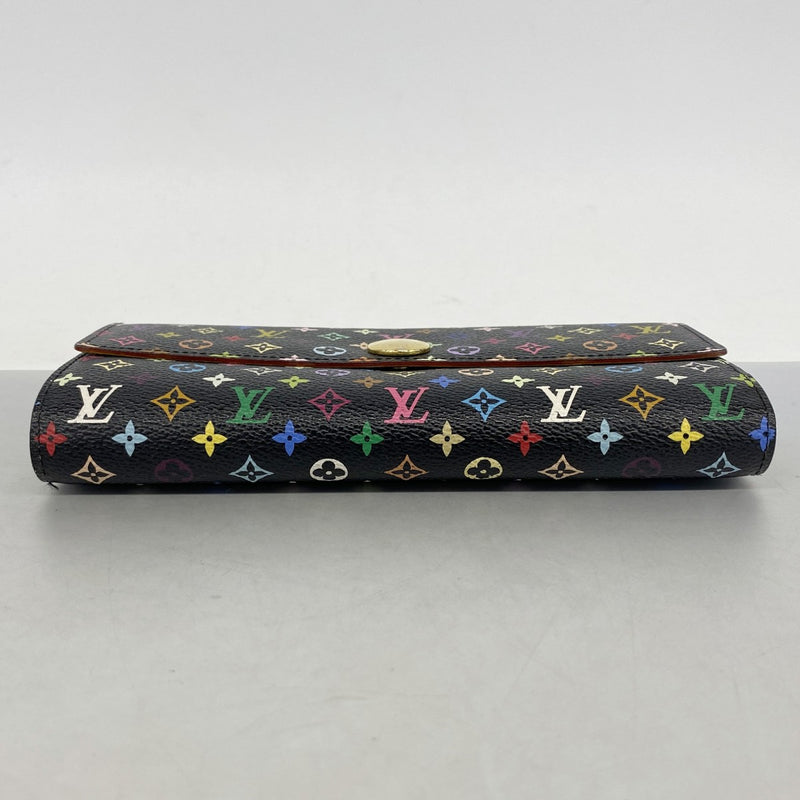 【6ga0278】ルイヴィトン 長財布 モノグラム・マルチカラー ポルトフォイユサラ M93748 ノワール/ピスタッシュ【中古】レディース