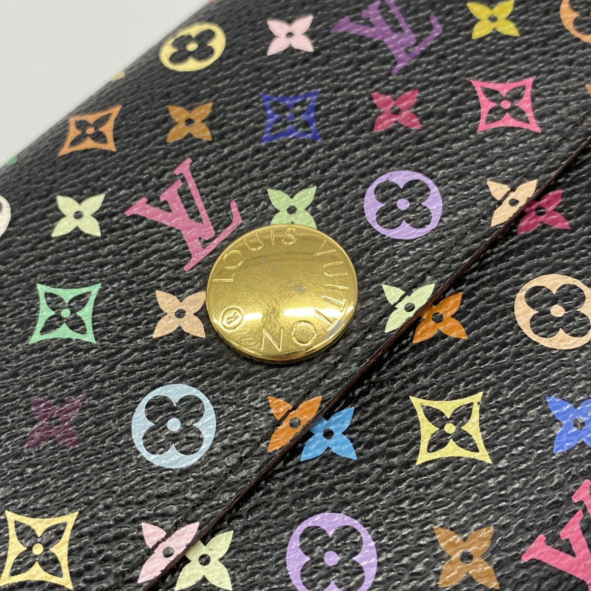 【6ga0278】ルイヴィトン 長財布 モノグラム・マルチカラー ポルトフォイユサラ M93748 ノワール/ピスタッシュ【中古】レディース