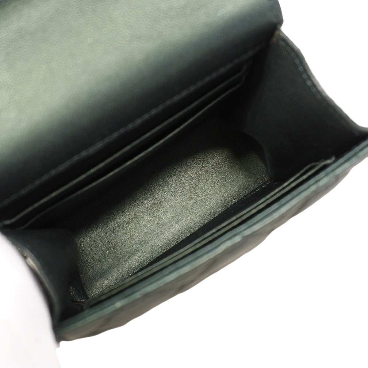 【6ga0287】シャネル ハンドバッグ マトラッセ チェーンショルダー ラムスキン ダークグリーン シャンパンゴールド金具 2wayバッグ【中古】レディース