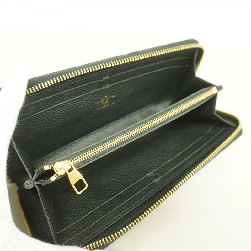 【6ga0297】ルイヴィトン 長財布 モノグラム・アンプラント ポルトフォイユ クレマンス M60171 ノワール【中古】レディース