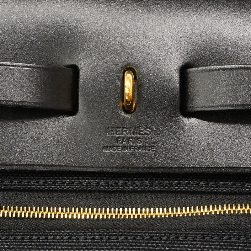 【6ga0300】エルメス ハンドバッグ エールバッグジップPM トワルミリタリー ブラック ゴールド金具 Z刻印 2wayバッグ【中古】レディース
