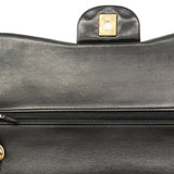 【6ga0303】シャネル ショルダーバッグ デカマトラッセ Wフラップ Wチェーン ラムスキン ブラック ゴールド金具【中古】レディース