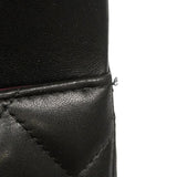【6ga0303】シャネル ショルダーバッグ デカマトラッセ Wフラップ Wチェーン ラムスキン ブラック ゴールド金具【中古】レディース
