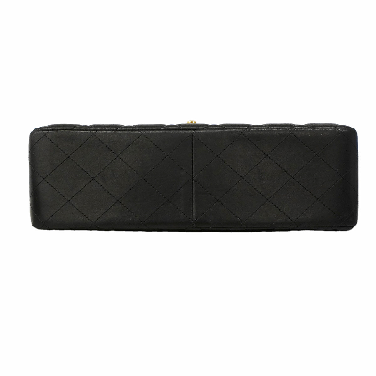 【6ga0303】シャネル ショルダーバッグ デカマトラッセ Wフラップ Wチェーン ラムスキン ブラック ゴールド金具【中古】レディース