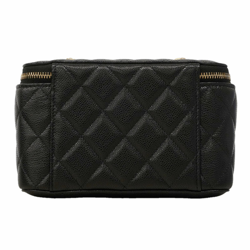 【6ga0304】シャネル ショルダーバッグ マトラッセ チェーンショルダー キャビアスキン ブラック シャンパンゴールド金具【中古】レディース