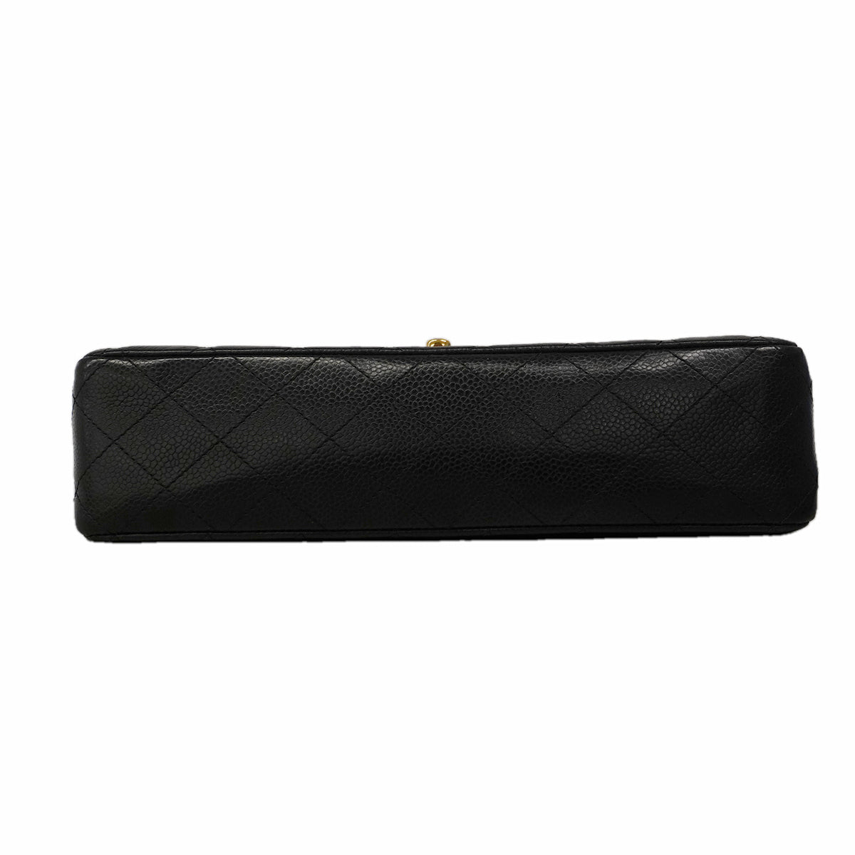 【6ga0305】シャネル ショルダーバッグ マトラッセ Wフラップ Wチェーン キャビアスキン ブラック ゴールド金具【中古】レディース