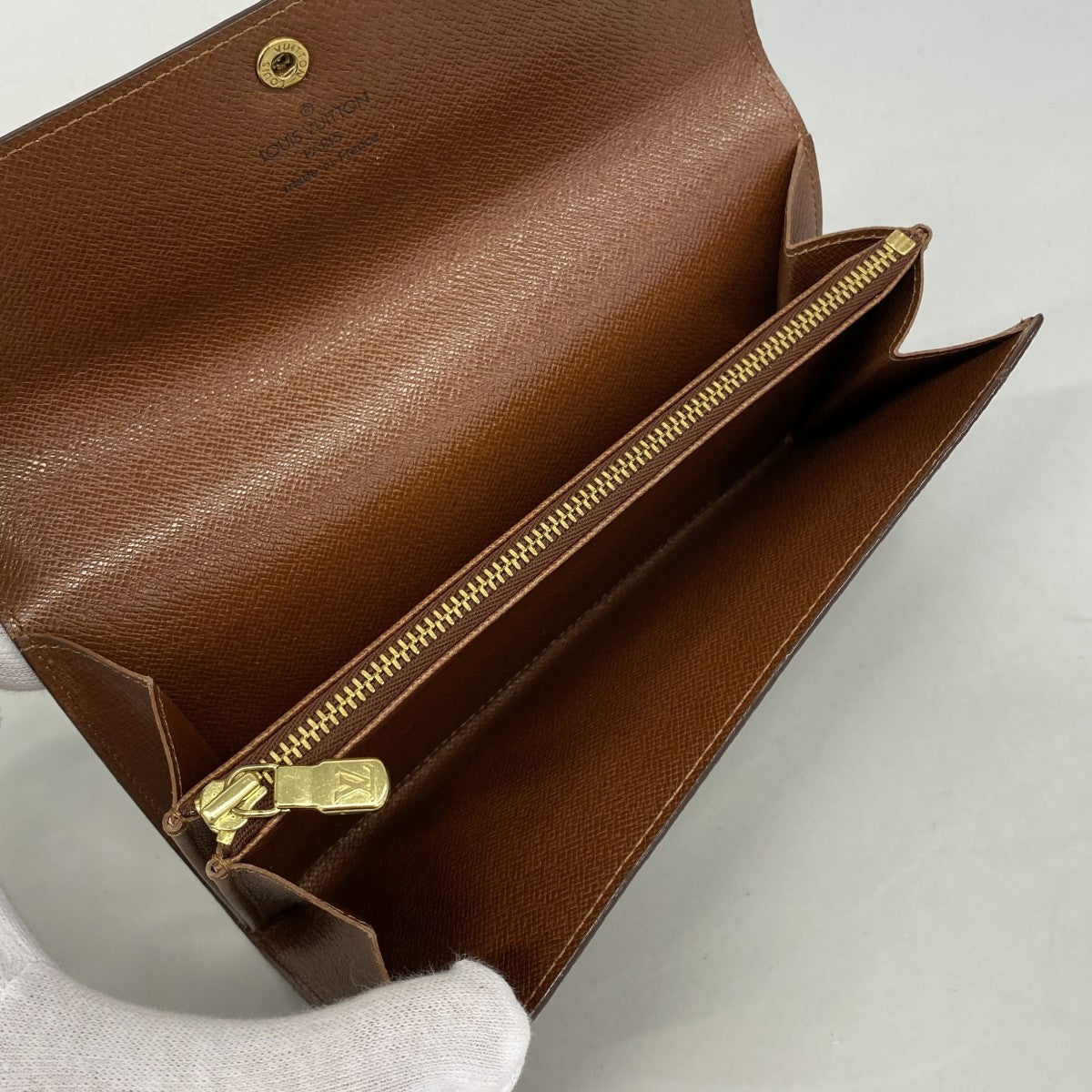 【6ga0331】ルイヴィトン 長財布 モノグラム ポルトモネクレディ M61725 ブラウン【中古】レディース