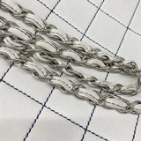 【6ga0334-k】シャネル チェーントート ワイルドステッチ チョコバー レザー ホワイト シルバー金具【中古】レディース