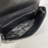 【6ga0336-k】シャネル ショルダーバッグ マトラッセ Wチェーン ラムスキン パテントレザー ブラック シルバー金具【中古】レディース