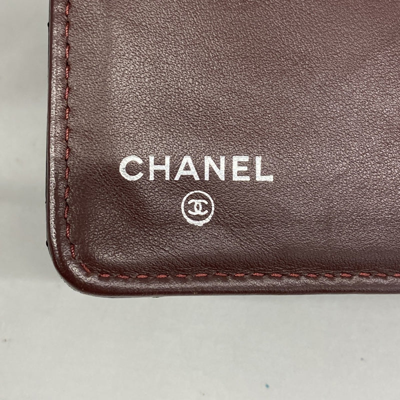 【6ga0339-k】シャネル 財布 マトラッセ ラムスキン ブラック シルバー金具【中古】レディース