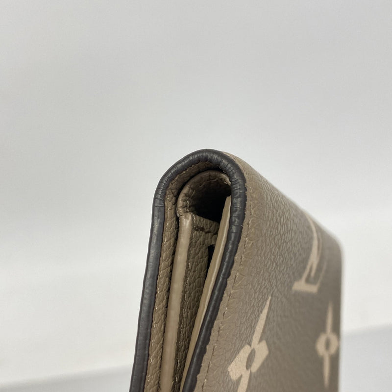 【6ga0340-k】ルイヴィトン 三つ折り財布 モノグラム・アンプラント バイカラー ポルトフォイユヴィクトリーヌ M81861 トゥルトレール/クレーム【中古】レディース