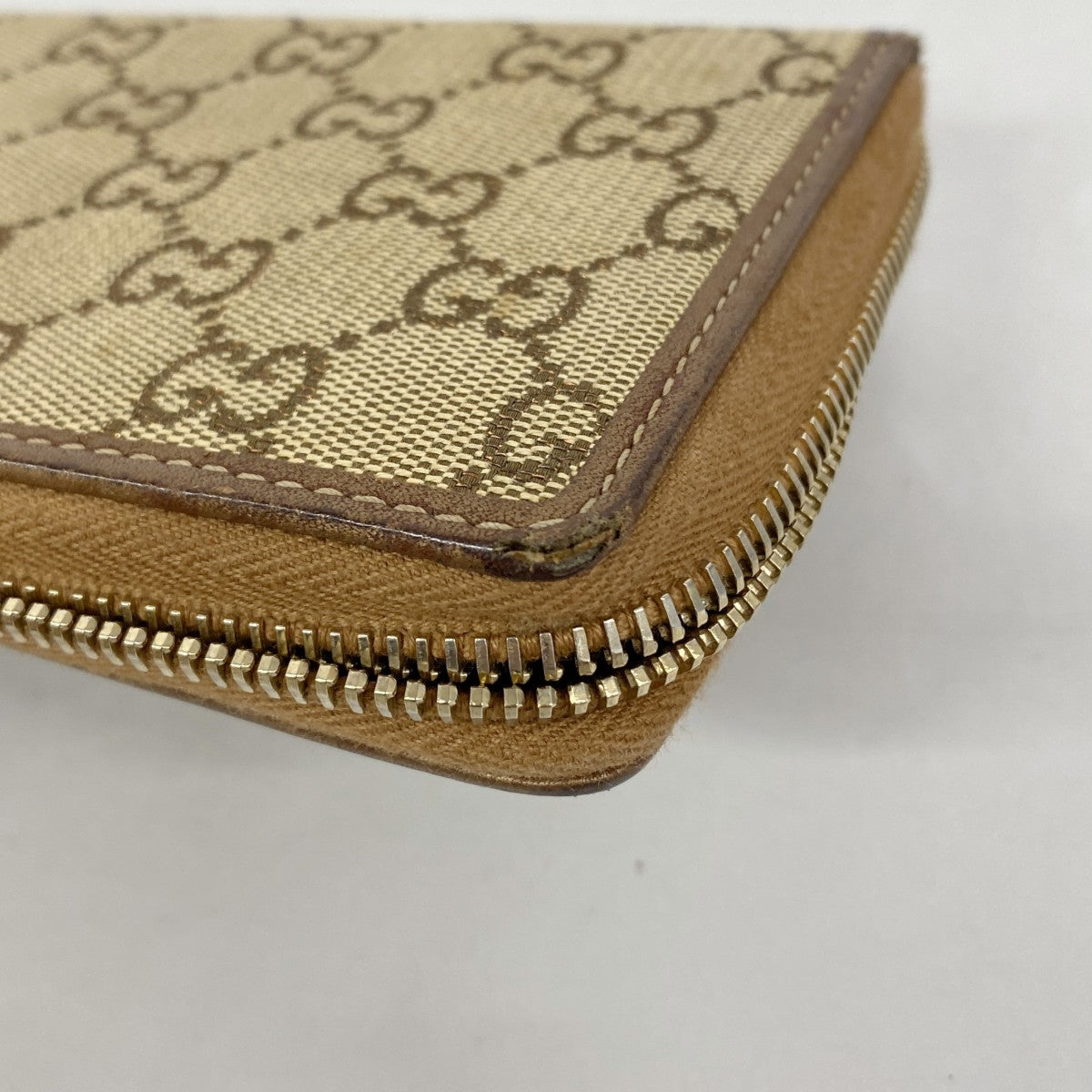 【6ga0349-k】グッチ 長財布 GGキャンバス 233025 キャンバス ブラウン シャンパンゴールド金具【中古】レディース