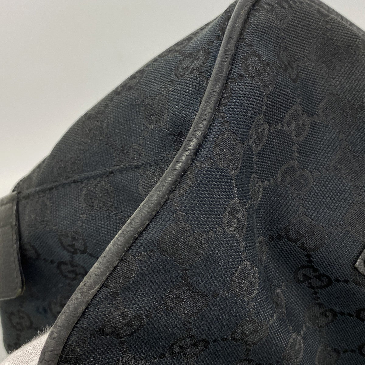 【6ga0350-k】グッチ ボストンバッグ GGキャンバス/シェリーライン 153240 キャンバス ブラック シルバー金具【中古】メンズ レディース ユニセックス