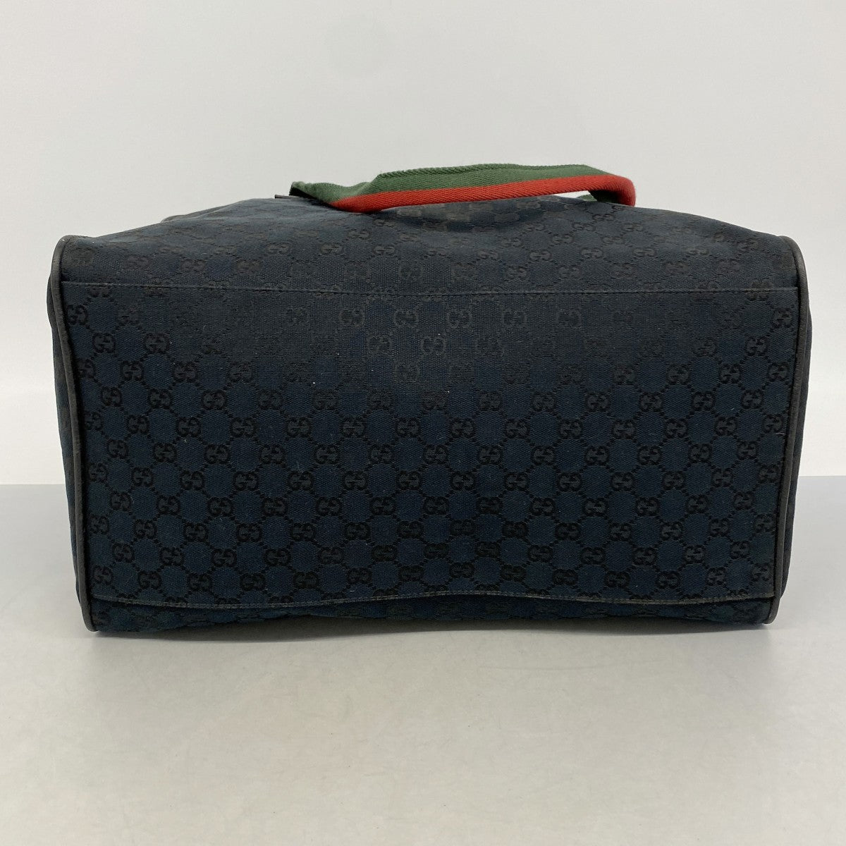 【6ga0350-k】グッチ ボストンバッグ GGキャンバス/シェリーライン 153240 キャンバス ブラック シルバー金具【中古】メンズ レディース ユニセックス