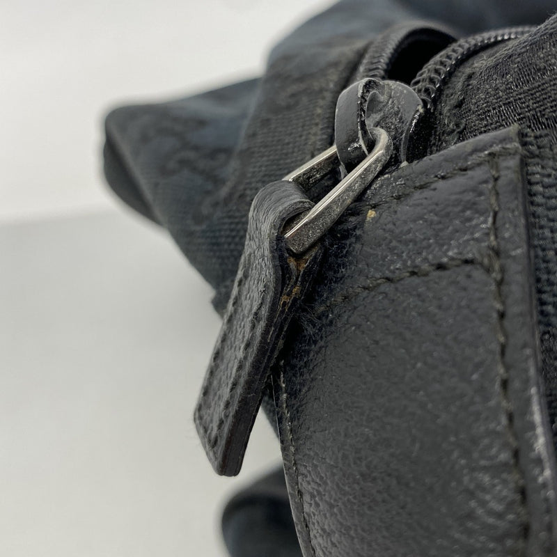 【6ga0350-k】グッチ ボストンバッグ GGキャンバス/シェリーライン 153240 キャンバス ブラック シルバー金具【中古】メンズ レディース ユニセックス
