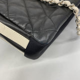 【6ga0353-k】シャネル チェーントート マトラッセ ラムスキン ブラック シルバー金具【中古】レディース