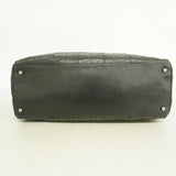 【6ga0359-k】シャネル トートバッグ チョコバー レザー ブラック シルバー金具【中古】レディース
