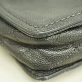 【6ga0361-k】シャネル ショルダーバッグ 2.55/マトラッセ Wチェーン キャビアスキン ブラック ゴールド金具【中古】レディース