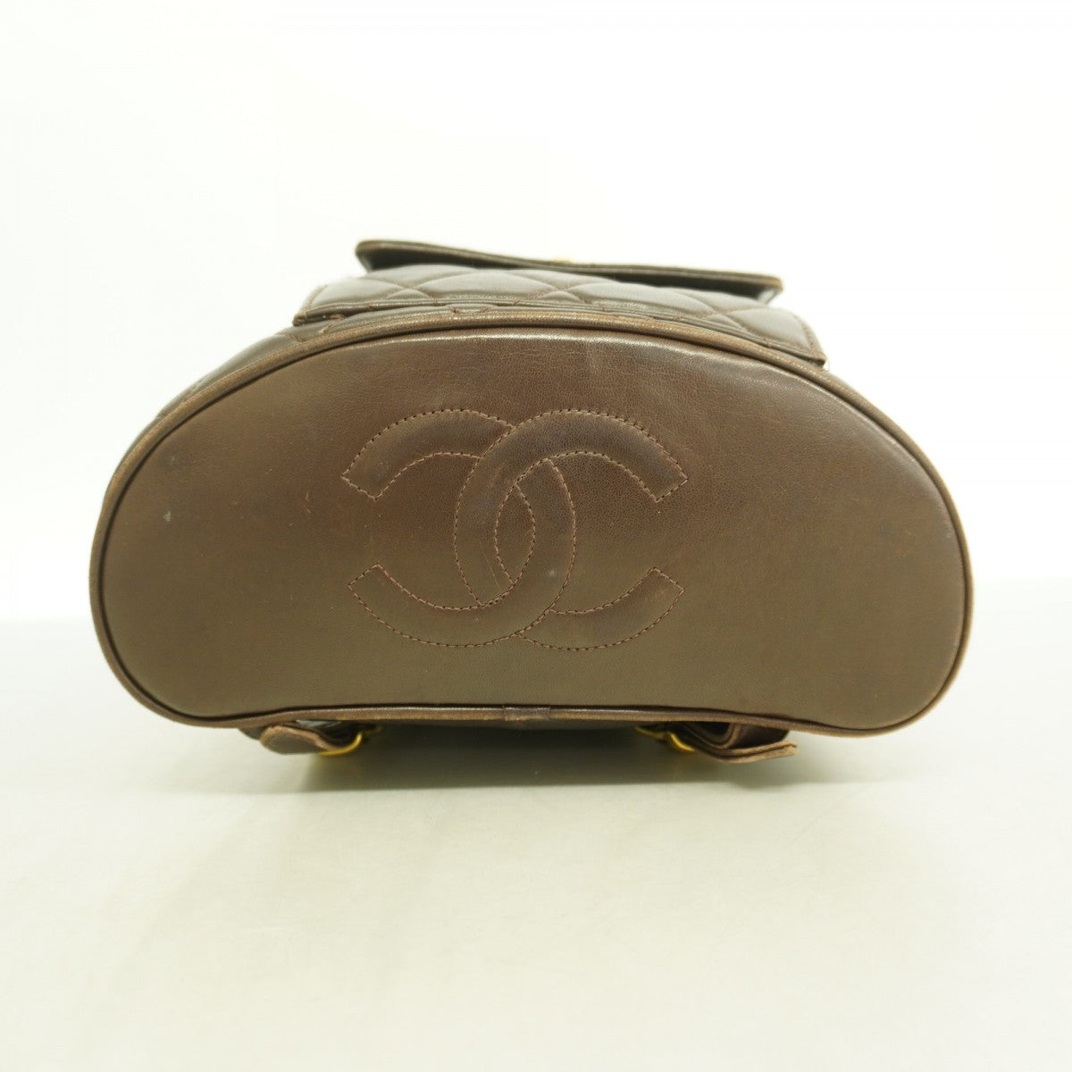 【6ga0363-k】シャネル リュック・デイパック マトラッセ ラムスキン ブラウン ゴールド金具【中古】レディース