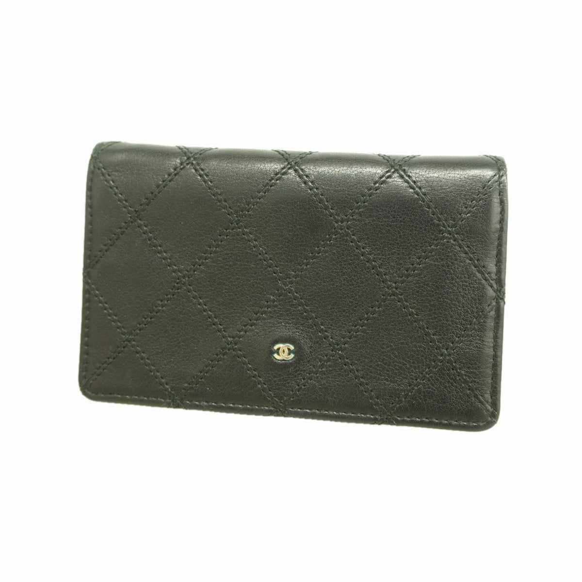 【6ga0364-k】シャネル カードケース ビコローレ レザー ブラック ゴールド金具【中古】メンズ レディース ユニセックス